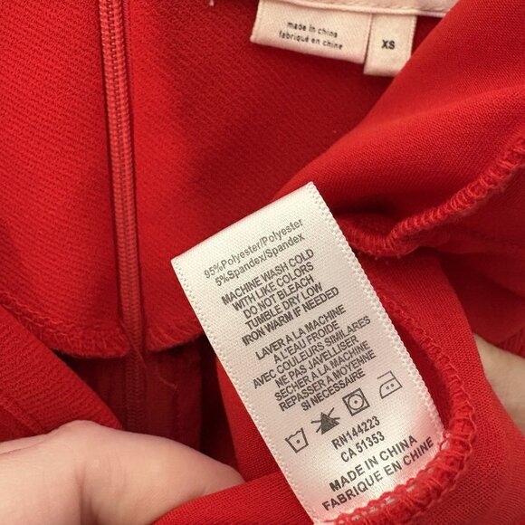 Anthropologie Sz XS Red Sleeveless Wide Leg Crop Cathy Structured Jumpsuit FLAW - Picture 16 of 16